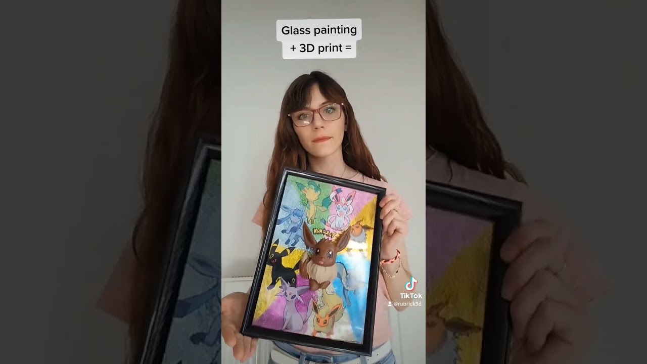 Glass painting + 3d print Evoli 