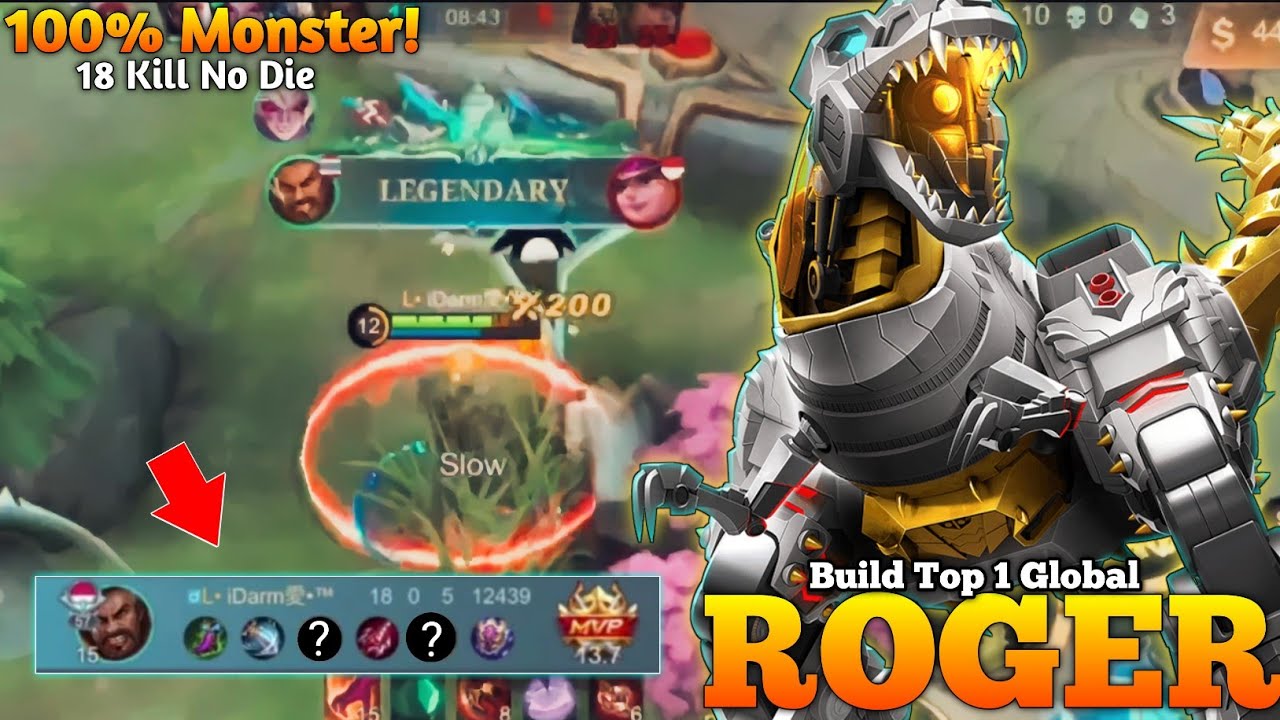 ROGER PERFECT GAMEPLAY! ROGER BUILD TOP 1 GLOBAL | MOBILE LEGENDS