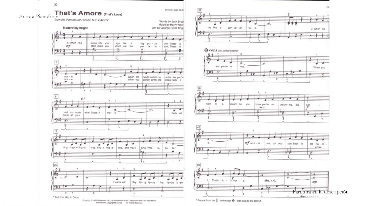 That's Amore (Partitura descargable)