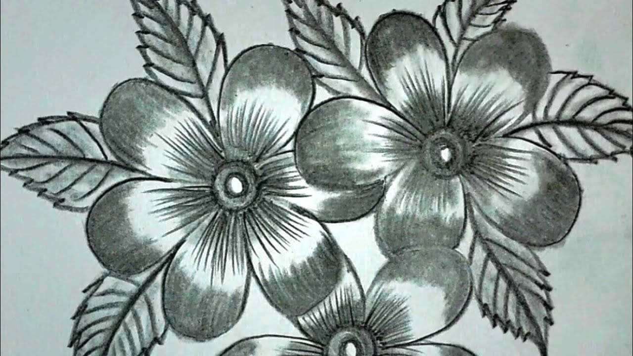 3D flowers drawing how to draw simple esaydrawing step2