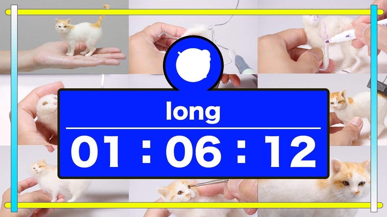 【長尺/long video】羊毛フェルトで作る猫（茶トラ/白）　