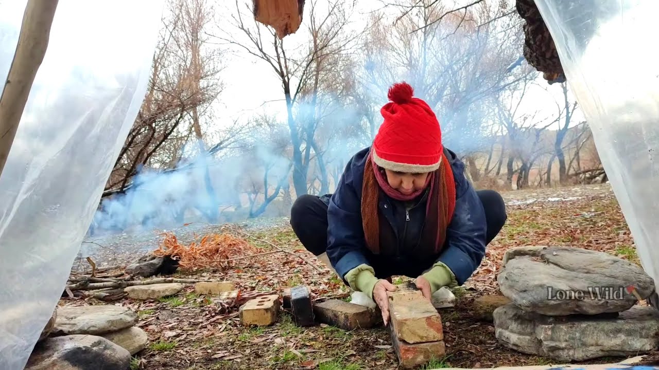 Surviving in Cold and Snowy Forest Weather | Building a Shelter❄️🥶