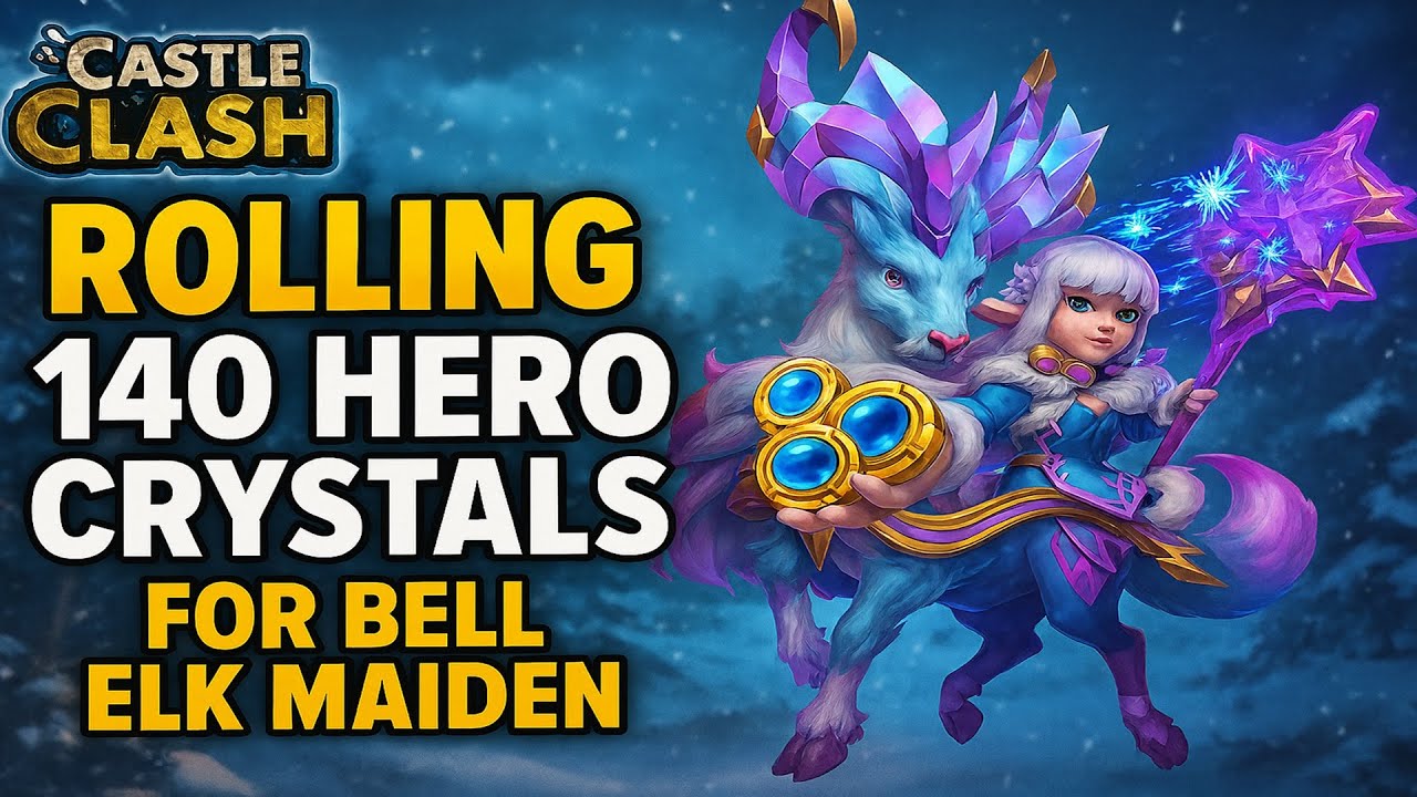 🍬Castle Clash | Rolling 140 Hero Crystal Coins For Evo Bell Elk Maiden🍬