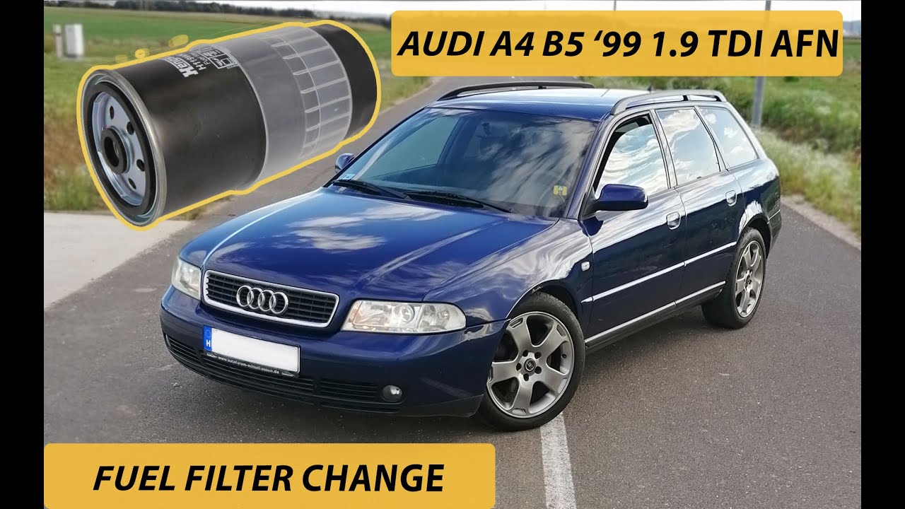 Audi A4 B5 '99 1 9 TDI AFN fuel filter replacemect \/Audi A4 B5 '99 1 9 TDI AFN Üzemanyagszűrő csere