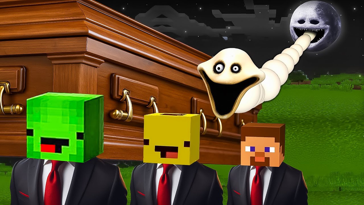 JJ and Mikey vs HUNGRY WORM in Minecraft | Coffin Dance Song (COVER)