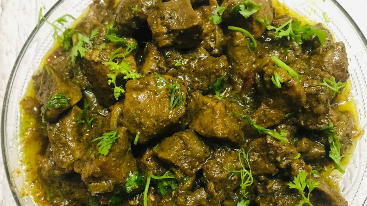 Kaleji masala - hara masala kaleji - mutton fried liver recipe -Areen’s kitchen and vlogs