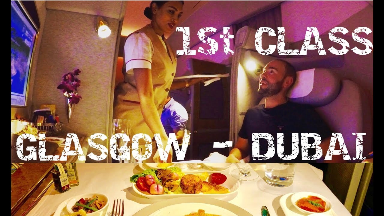 Amazing Emirates First Class Suite B777 GLASGOW - DUBAI