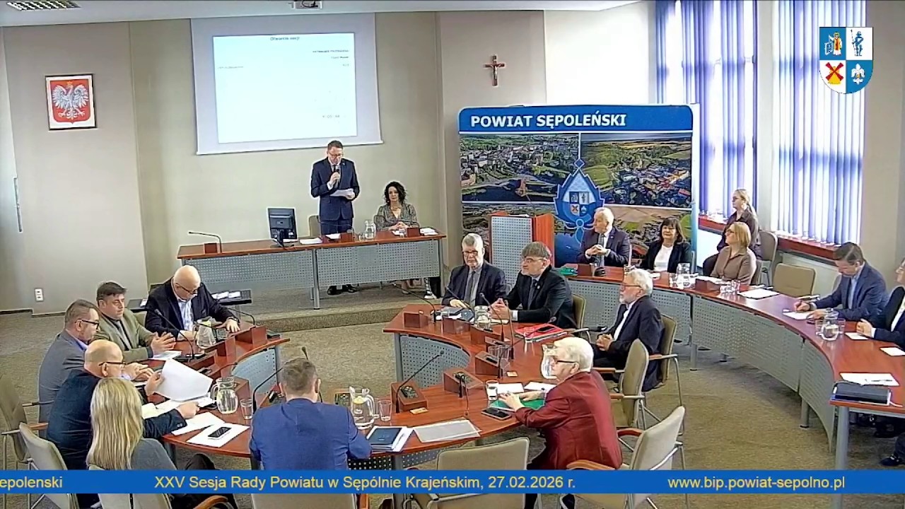 XXV sesja Rady Powiatu Sępoleńskiego [Sęp&oacute;lno Krajeńskie, Kamień Krajeński, Więcbork], 27-02-2026