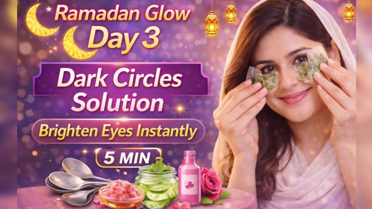 Ramadan Glow🌙 Day 3 | Remove Dark Circles in 5 Minutes! 👀✨ | Instant Under Eye Brightening Routine