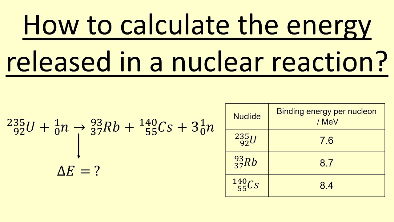 13.18 How to calculate the energy released in a nuclear reaction