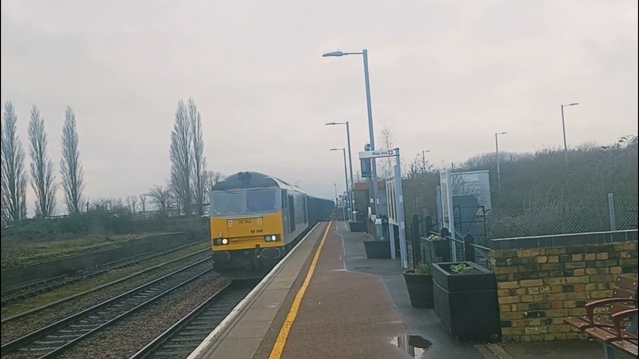 Class 60 Diesel Locomotive heading through Whittlesea to Eccles Road Johnstone Sidings in Norfolk 