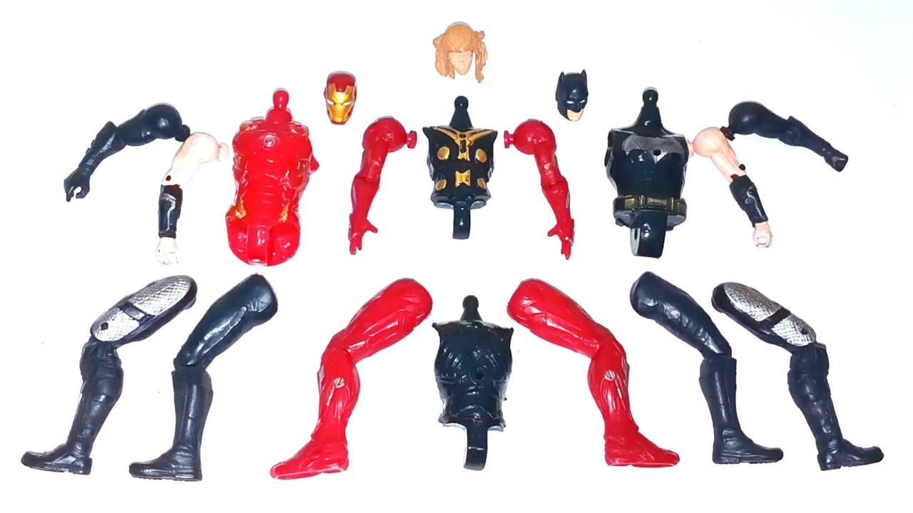 MARVEL LEGENDS ACTION FIGURES, Iron-man vs Captain thor vs Bat-man 