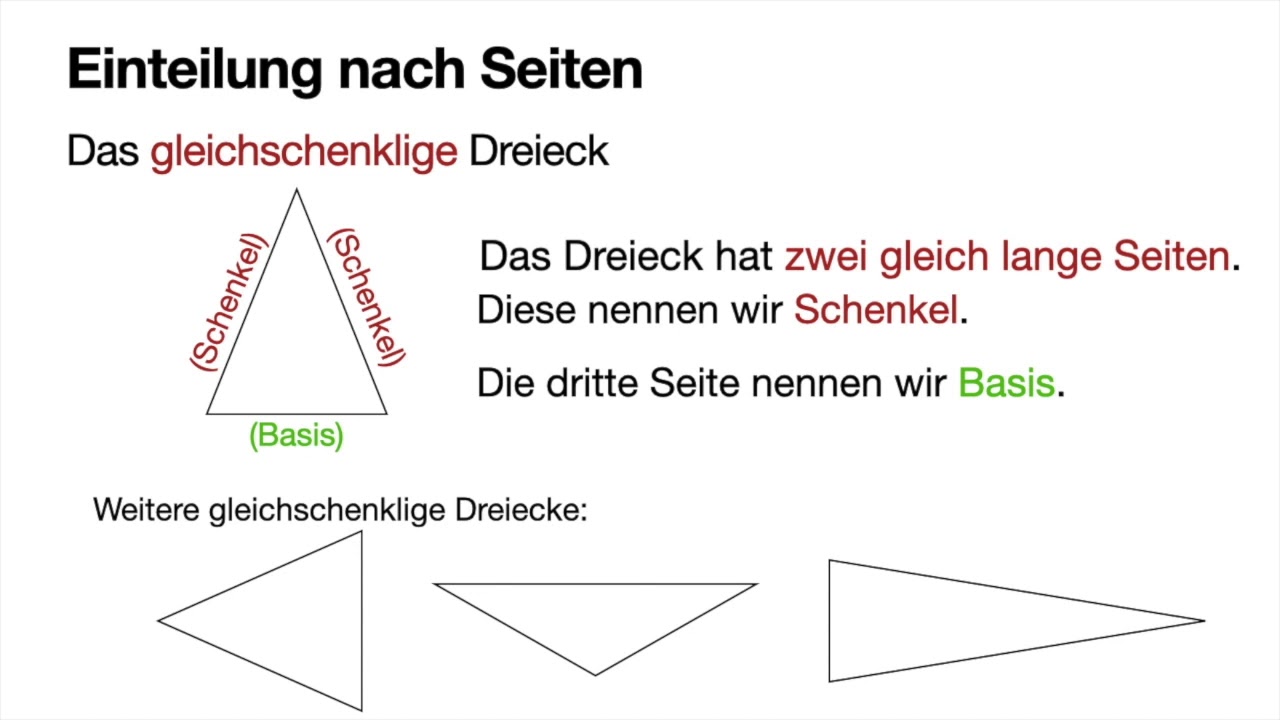 Einteilung der Dreiecke nach Seiten