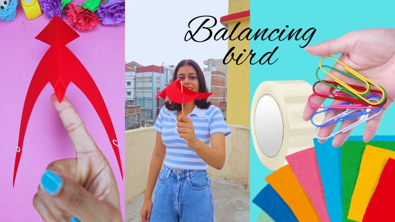 How to make origami BALANCING BIRD [paper toys] | origami
