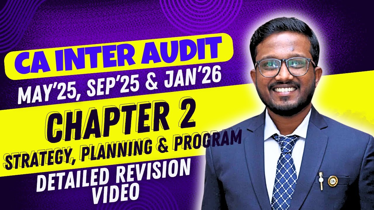 Ch-2 Strategy, Planner & Programme | Detailed Revision Video | CA Inter Audit Sep'25, Jan'26, May'26