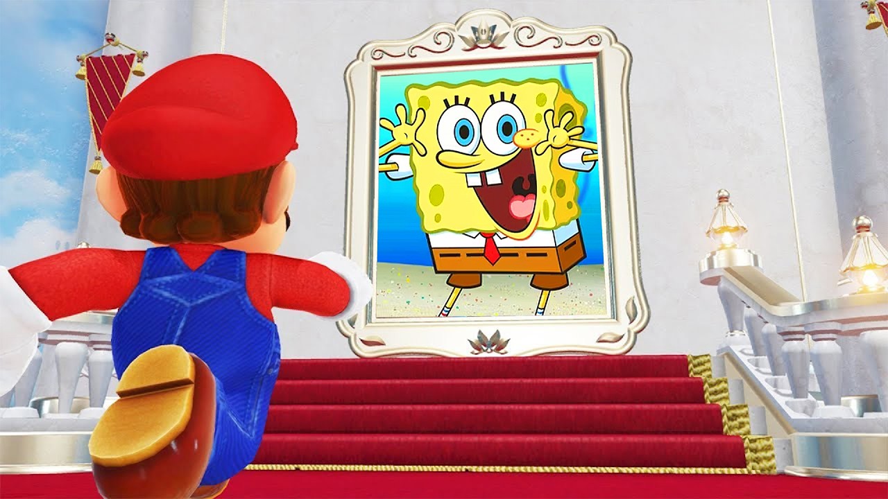 What Happens if Mario use the Secret Spongebob Painting in Super Mario Odyssey?