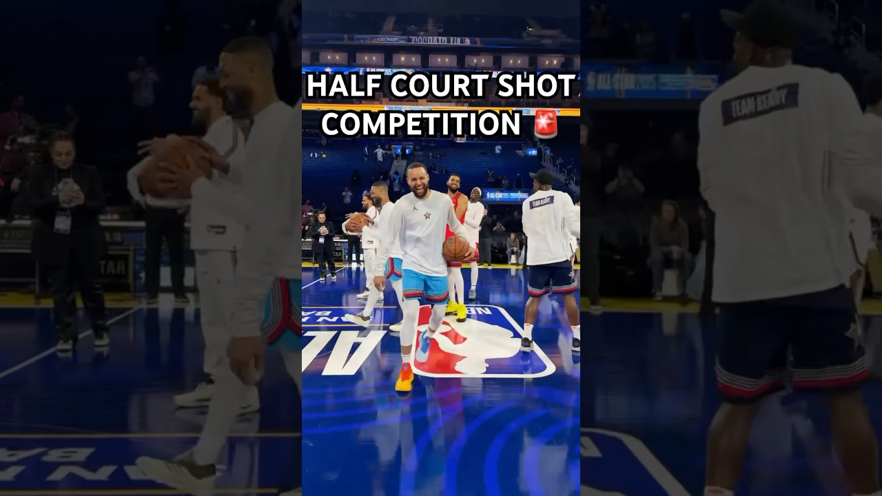 All-Stars compete in a half court shot competition