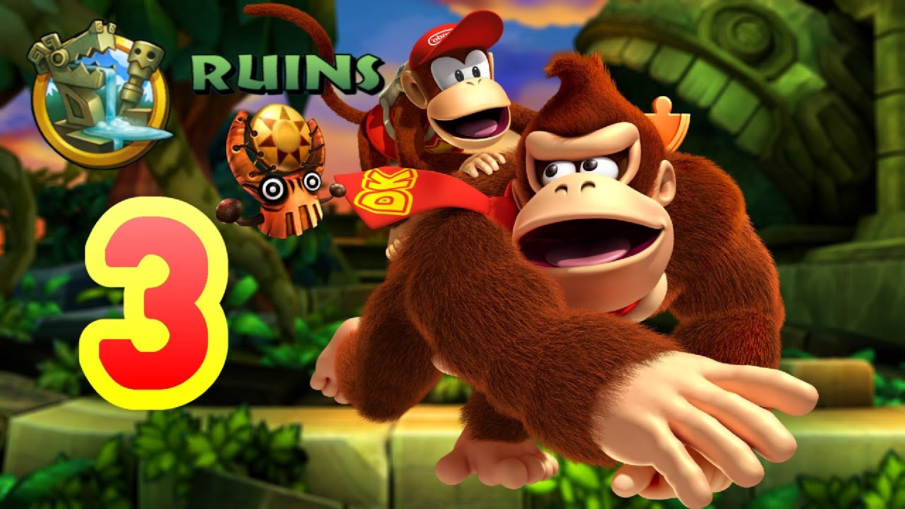 Donkey Kong Country Returns HD - Ruins (World 3) [4K]