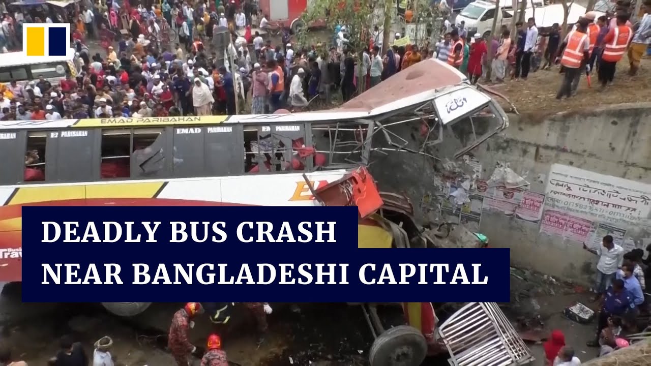 Bus crash kills at least 19 people near Bangladeshi capital, dozens injured