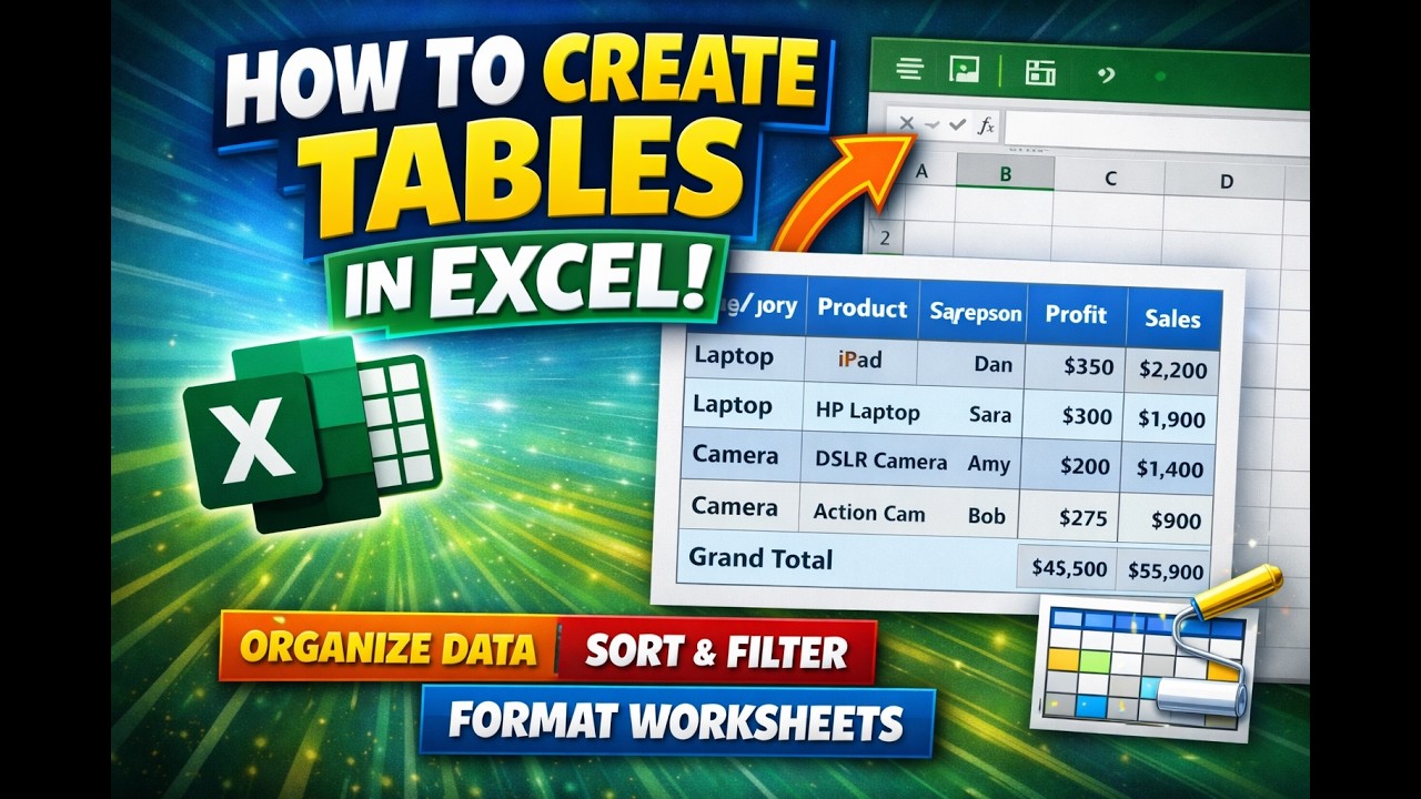 🚀 Unlock the Power of Tables in Excel! 📊 | Beginner to Pro Tutorial