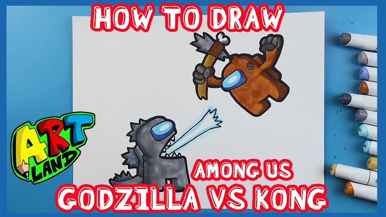 How to Draw AMONG US GODZILLA VS KONG!!!