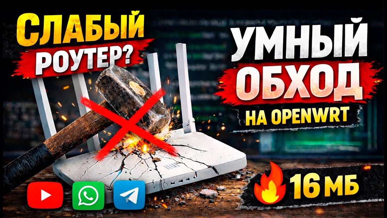 👉 Как настроить умный обход на слабом роутере с OpenWRT без VPN на каждом устройстве