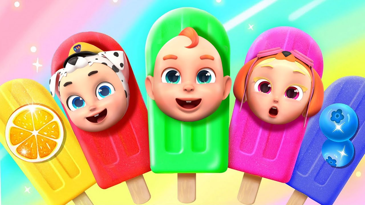 Rainbow Ice Pop | Learn Fruits | Colors Song | Rosoo Nursery Rhymes & Kids Songs