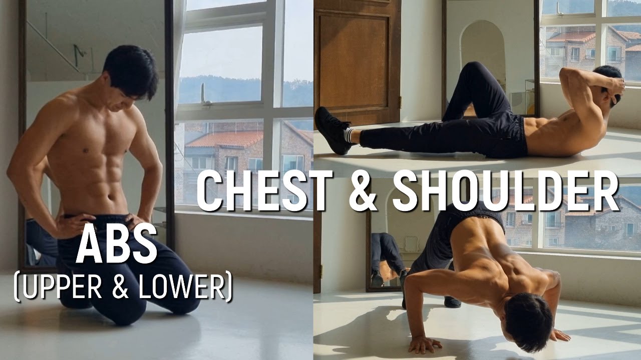 Грудь. Тренировка плеч и ABS (без оборудования, без тренажерного зала) Chest. Shoulder & ABS Workout