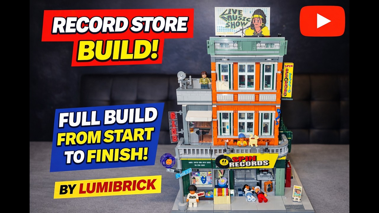 🎵 Lumibrick Record Store – Full Build From Start to Finish!