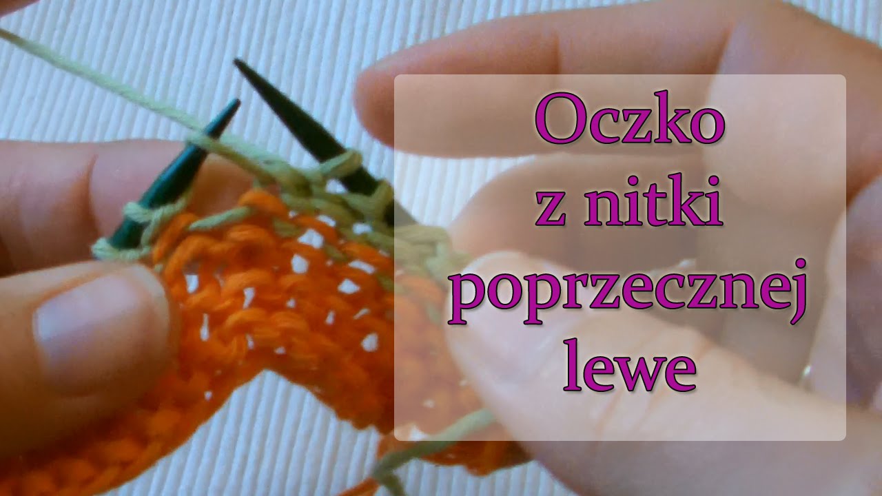 Oczko lewe z nitki poprzecznej, Make 1 Purl-Wise (M1PW)