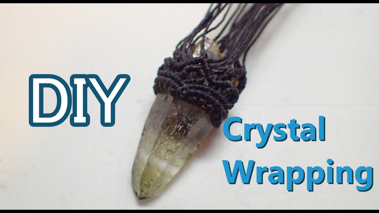 【DIY】How to make macrame crystal wrapping. マクラメで作るクリスタル包み。