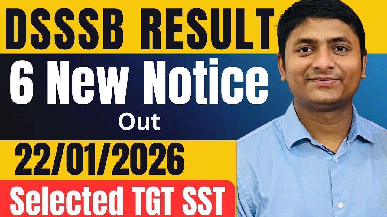 Dsssb result out 22/01/2026 dsssb latest update Dsssb pgt result out, Dsssb result aa gaya #dsssb 
