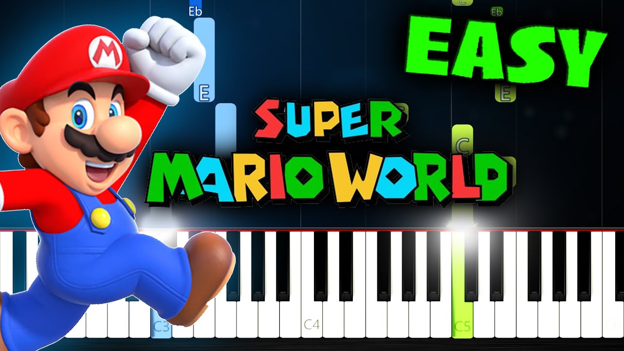 Athletic Theme (Super Mario World) - EASY Piano Tutorial