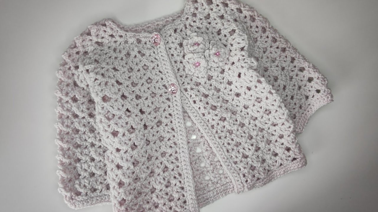 Crochet #98 How to crochet spring / summer lace cardigan for girls 1-5 y / Part 1