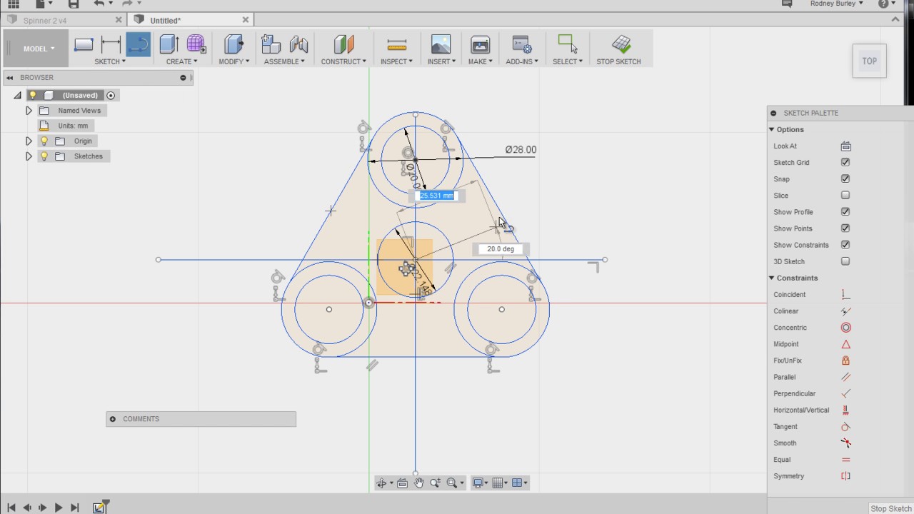 Fidget Spinner 3D tutorial 1