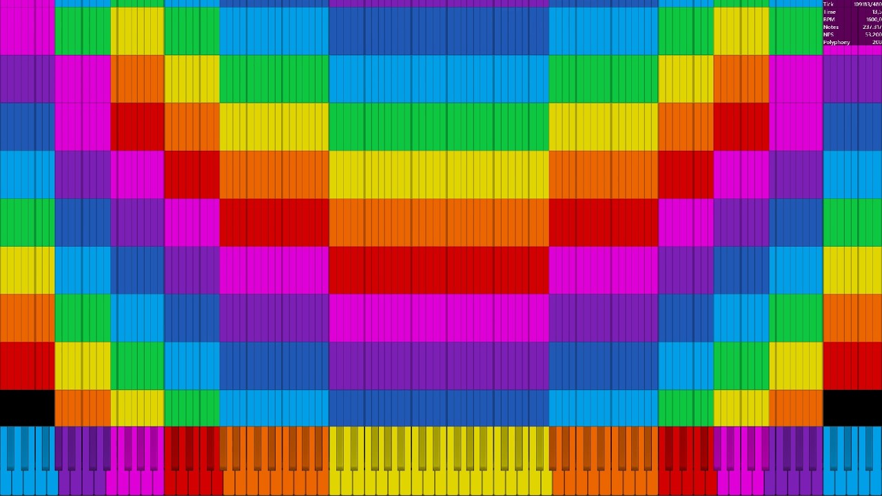 Ultralight MIDI Player. Infinite videos' Noise Challenge 3 (3,943,563 notes)