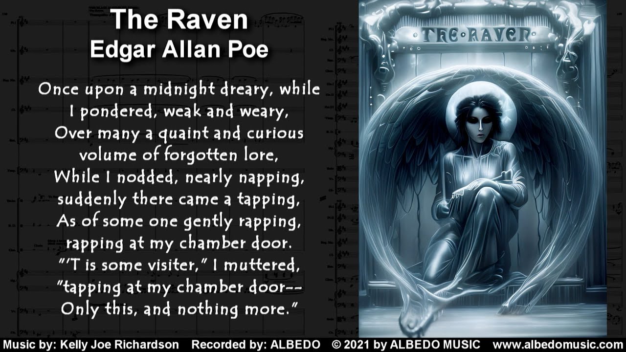 The Raven by Edgar Allan Poe. Music by Kelly Joe Richardson. Artwork by Gustave Dore altered by A.I.