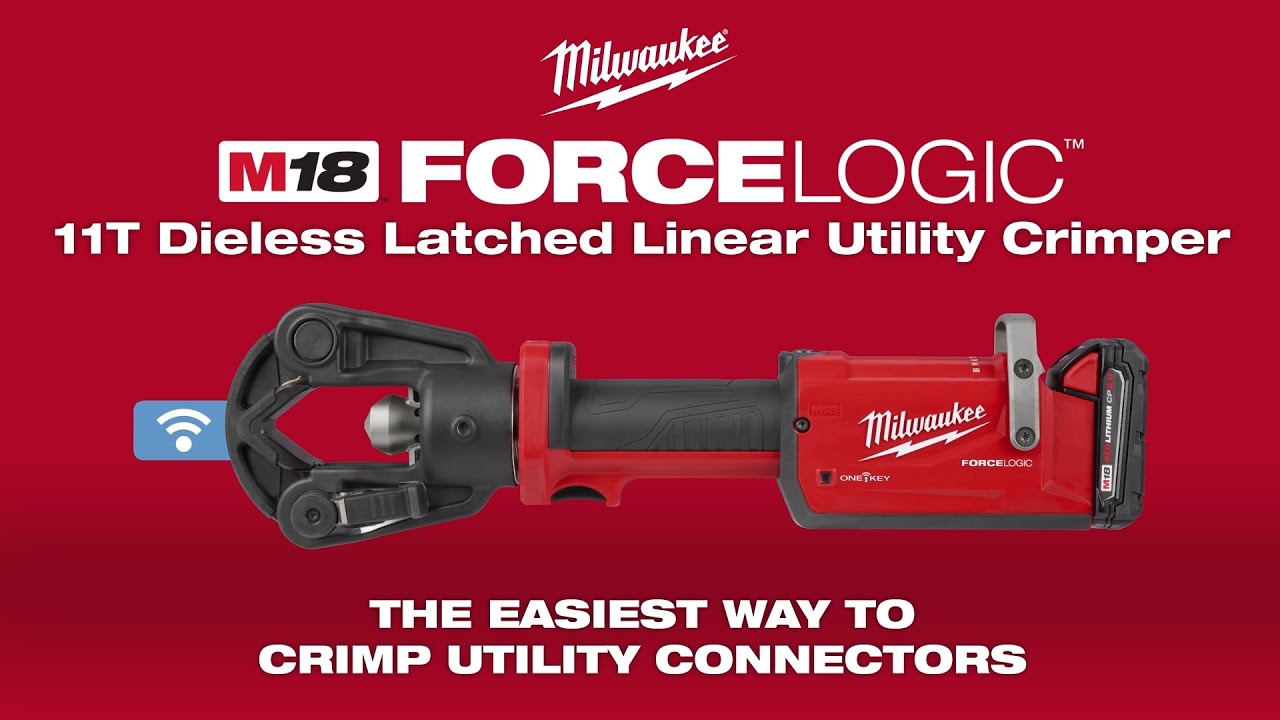M18&trade; FORCE LOGIC&trade; 11T Dieless Latched Linear Utility Crimper