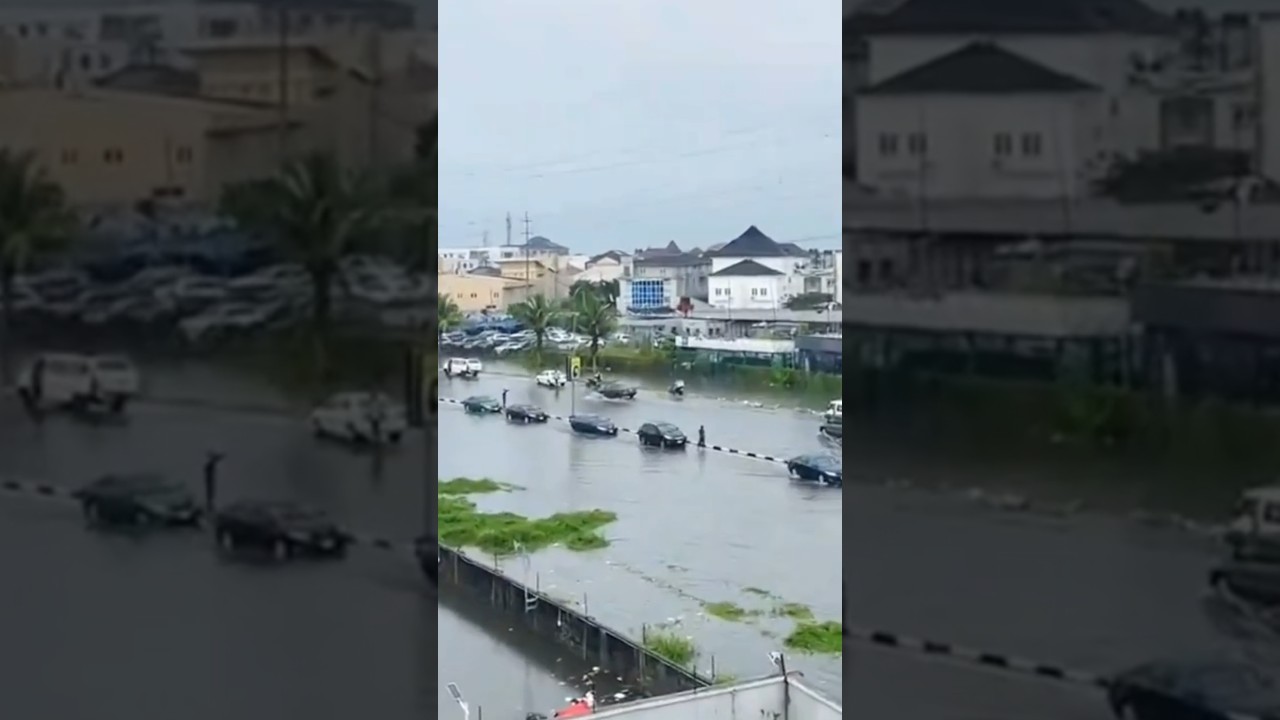 Chaos! As Flood take over Lekki, Lagos Nigeria #lekkiflood #nigeriaflood #lagosnews #lekkilagos