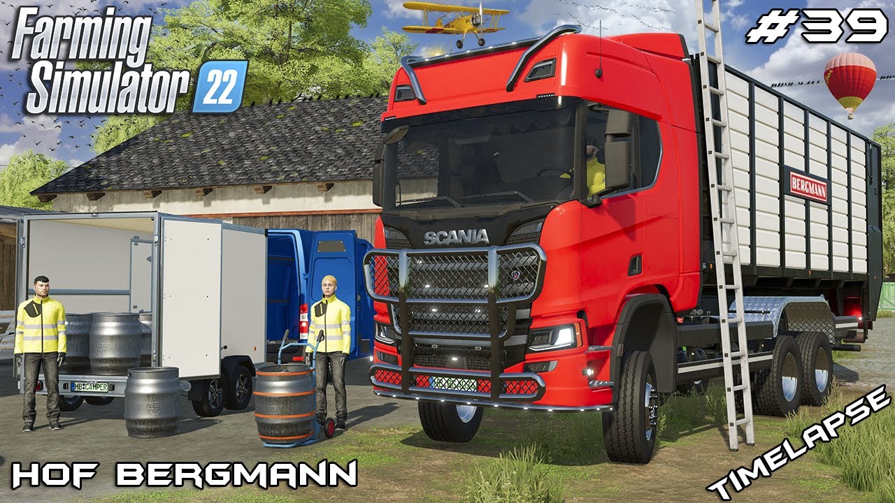 Транспортировка пива в наполнитель и продажа силоса | Hof Bergmann | Farming Simulator 22 | Эпизо...