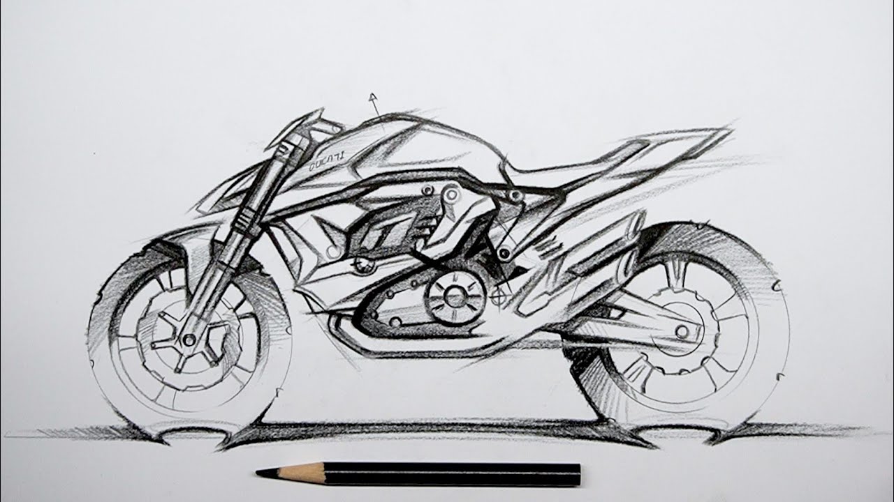 How to draw and design a bike - Sketch practice