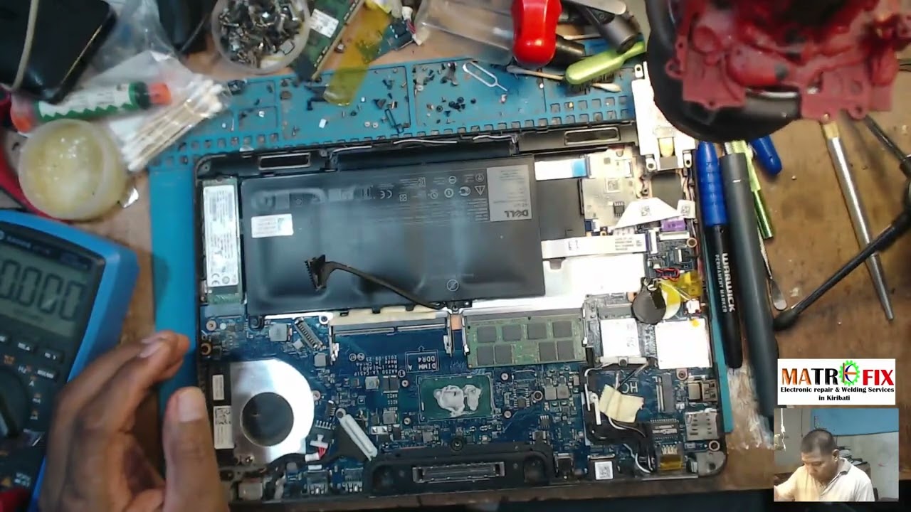 Dell Laptop Cap Cracked causing the short on the main power rail (Kiribati Language)