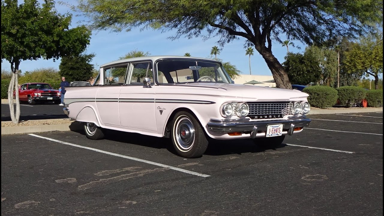 1961 AMC Rambler Classic 4 Door Custom in Pink & Engine Sound on My Car Story with Lou Costabile