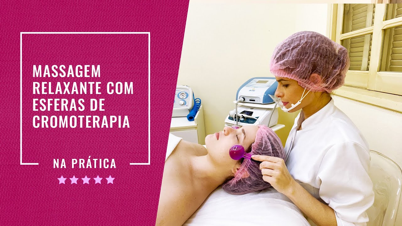 Massagem relaxante com esferas de cromoterapia