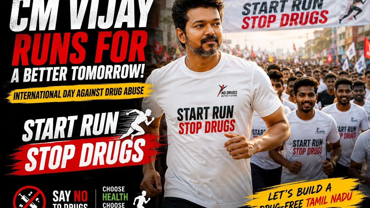 CM vijay | START RUN - STOP DRUGS | Mass Marathon Anthem song