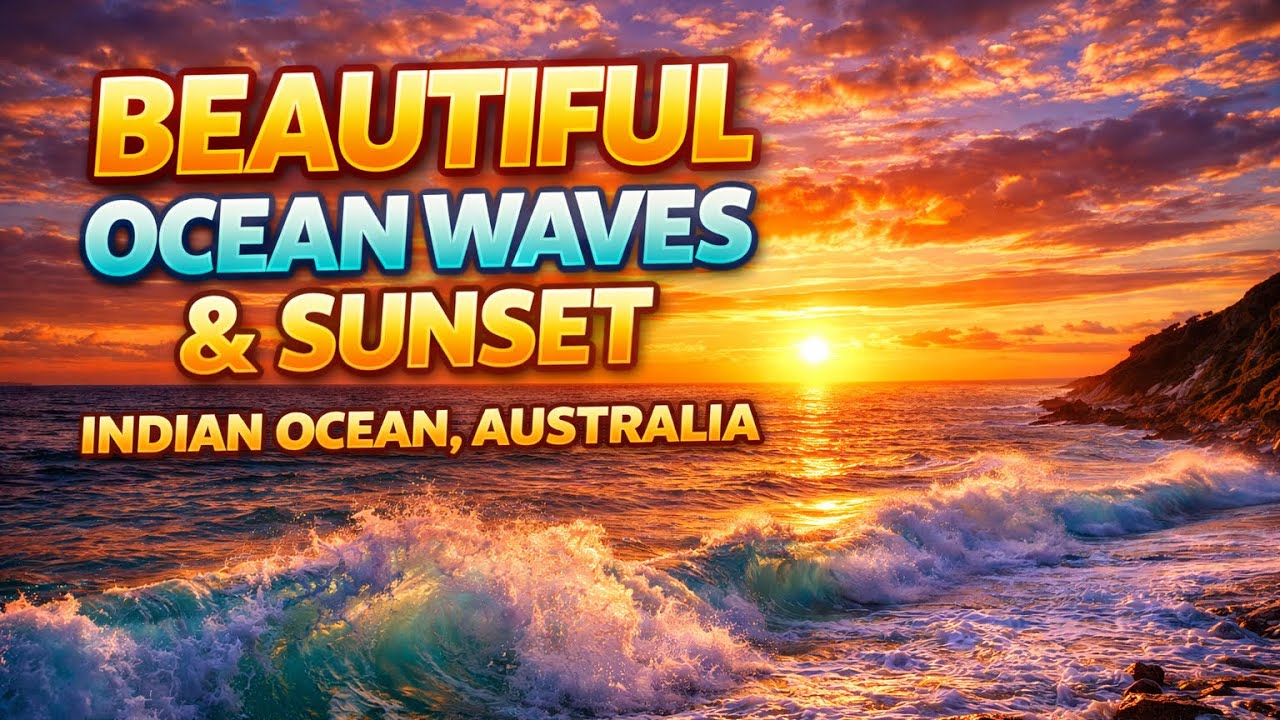 Beautiful Ocean waves and Sunset 