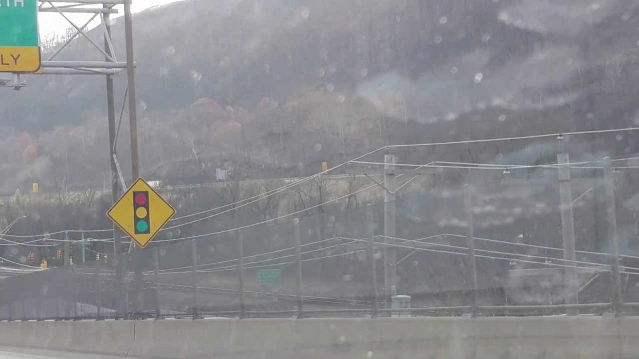 Taking the first of two bypass routes around the toll gates on the West Virginia Turnpike