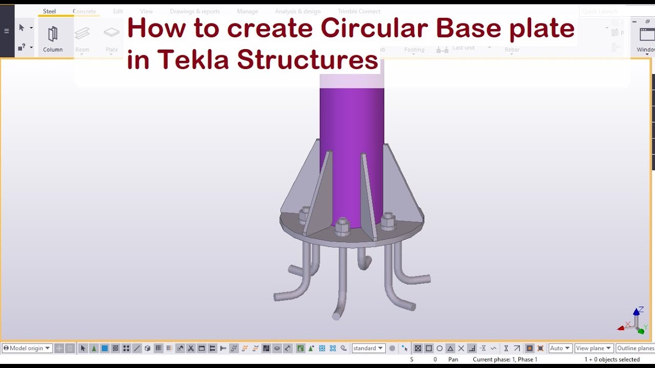 How to create Circular Base plate in Tekla Structures