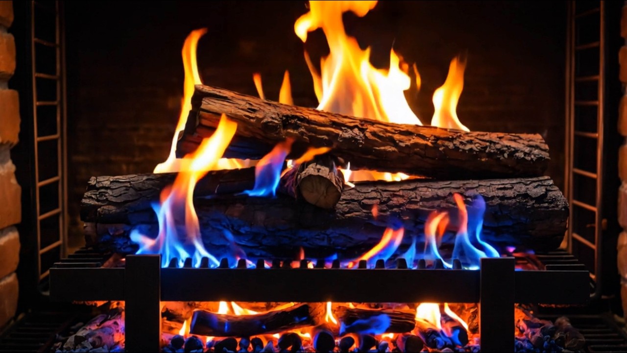 Calm Your Mind with a Color-changing Fireplace 🔥 Relaxing Fire Sounds for Stress Relief