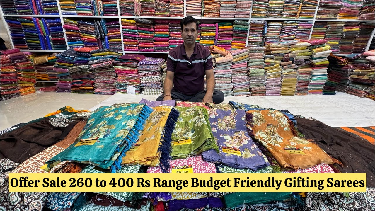 Offer Sale 260 to 400 Rs Range Budget Friendly Gifting Sarees At Chickpet Bangalore | Singles Avl